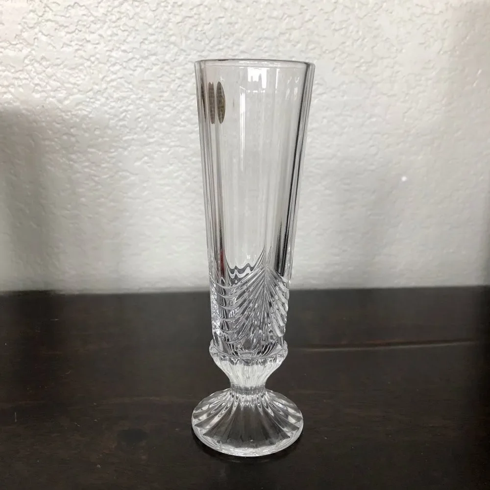 Vintage Aurea Crystal Glass Elegant Bud Vase
